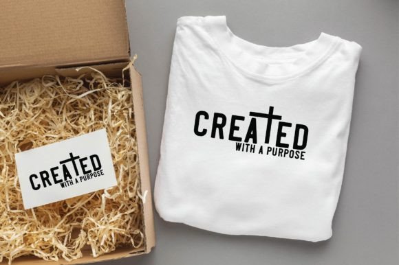 Created with a Purpose Christian Svg Png T-Shirt Designs
