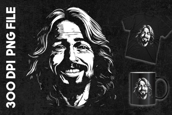 Jesus Smiling Portrait Clipart for T-Shirt Designs