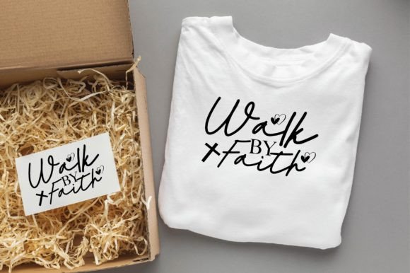 Walk by Faith Christian Svg Png Design T-Shirt Designs
