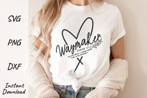 Waymaker Heart Svg Christian T-Shirt Designs